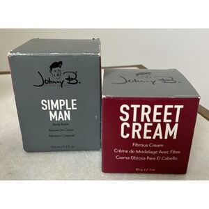 LOT Johnny B. Street Hair Cream 3 oz Fibrous Cream AND 3.3  Simple Man Body Balm